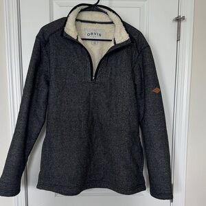 Orvis Charcoal Sherpa-Lined Half-Zip Pullover